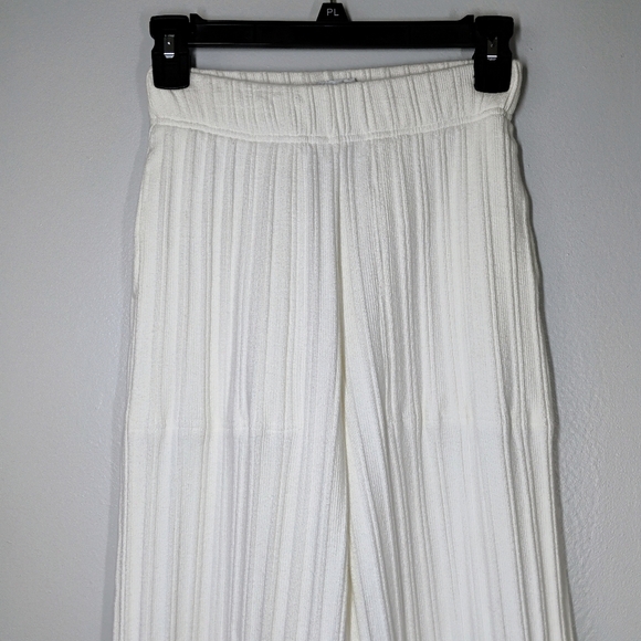 Free People Beach Cropped Ribbed Pants White Cream Comfy Pull On Size XS - Picture 3 of 12